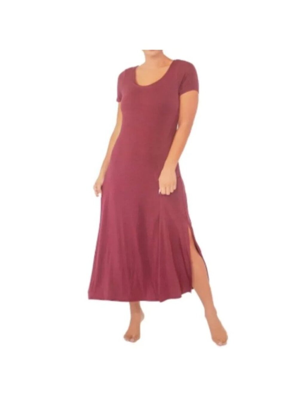 NEW Rhonda Shear Retreat Burgundy Lounge Maxi Dress - Large